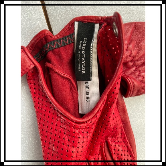 Vintage 2000’s Lord & Taylor Super Soft Leather Racing Gloves - Picture 4 of 6